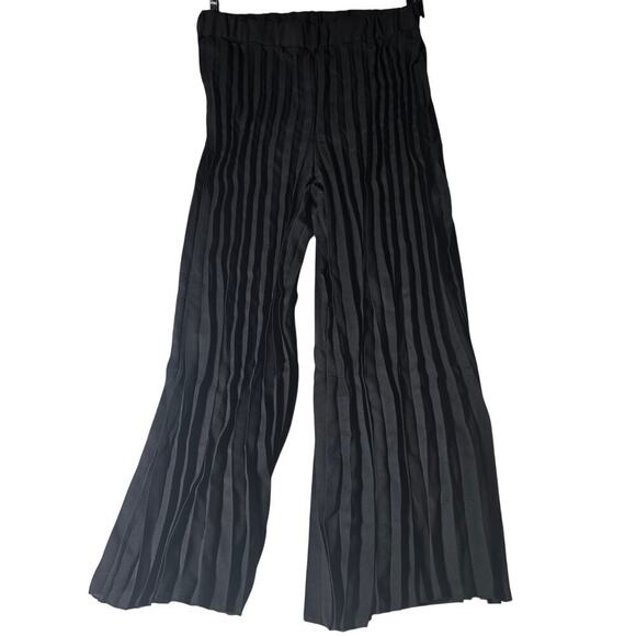 source unkown Pants - Women's Black Pleated Pants Wide Leg Size XXL
